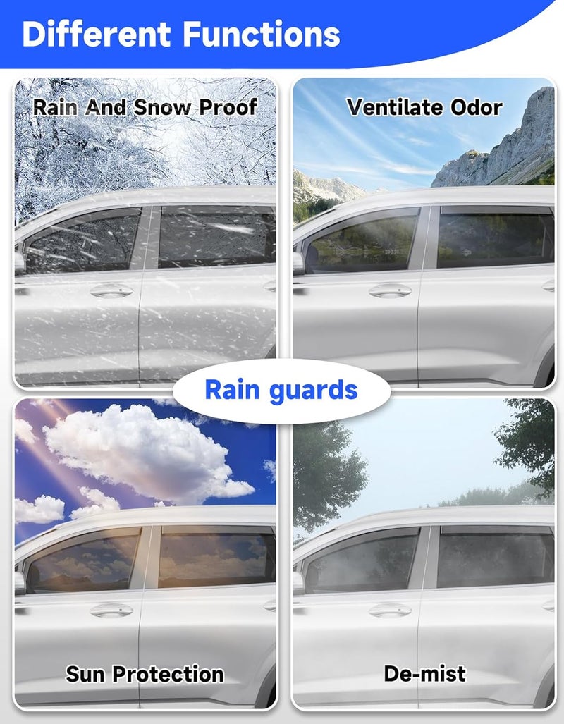 Breejoy in-Channel Window Rain Guards Fit for 2019 2020 2021 2022 2023 Hyundai Santa Fe 5-Seats (Not for XL 7-Seats),Visors Vent Visors Window Deflector Vent Shades Car Accessories -4 pcs - Image 4